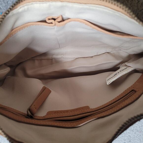 Lucky Brand Crossbody Bag Ebon Tan Leather Perforated Tassel Hobo Shoulder Boho - Picture 6 of 10